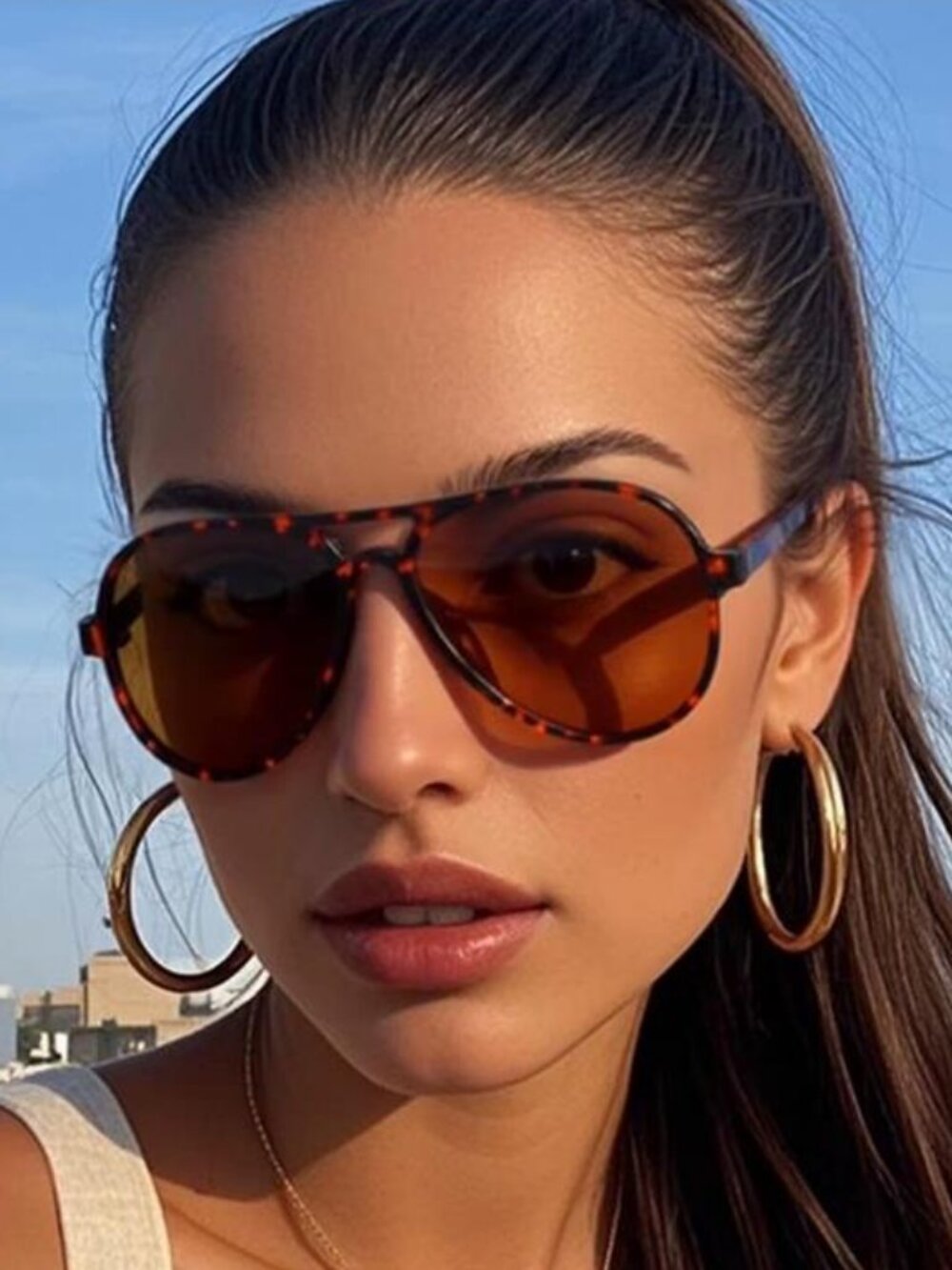 Retro Fashion Leopard Print  Sunglasses
